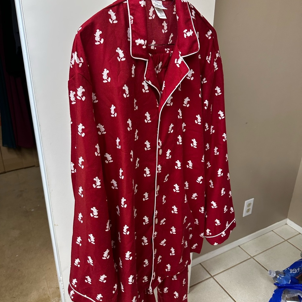 Disney Red Sleepwear with White Mickey Pattern